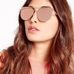 NWOT Rose Gold Mirrored Cat Eye Sunglasses